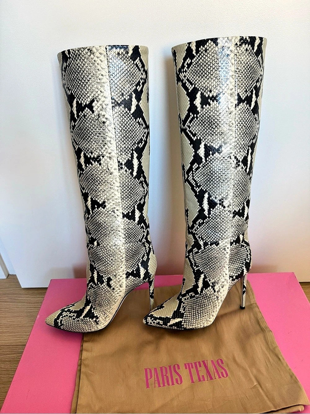 Paris Texas Knee-high snakeskin-print stiletto boots Snakeskin Stiletto Boots US